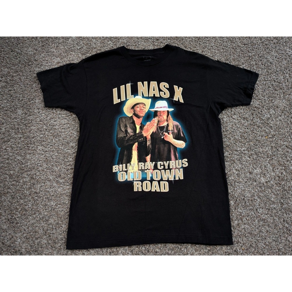 Lil Nas X Billy‎ Ray Cyrus Old Town Road Rap T Shirt Large Black Thread Shop